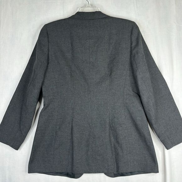 Vintage ORVIS Jacket Women Petites 14P Gray‎ Blazer Made in USA Lined One Button - Picture 4 of 11